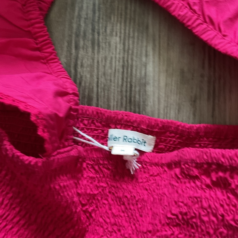 NWT Roller Rabbit Size Medium Sleeveless Smocked Dove Top in Hot Pink $128 - Picture 3 of 5
